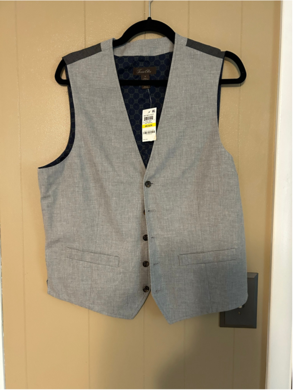 Tasso Elba Men’s Grey Suit Vest, Size M